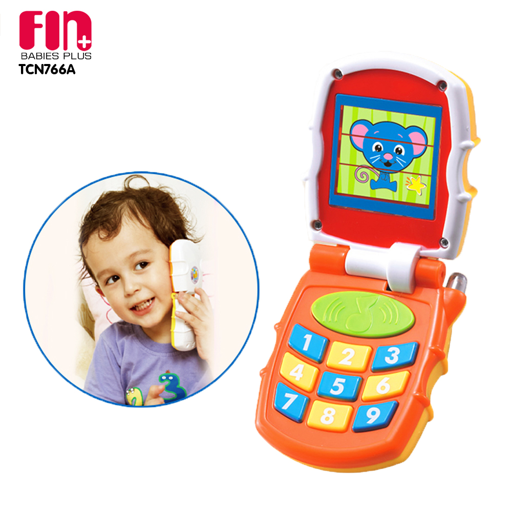 FIN โทรศัพท์ของเล่น Cute Mobile Toy กดปุ่มมีเสียง มีแสงไฟ ภาพเปลี่ยนได้ ของเล่นเด็ก รุ่น TCN766A
