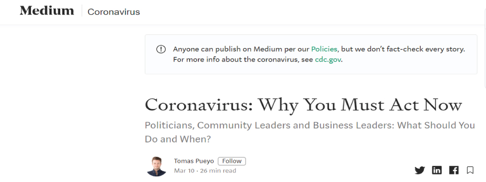 โคโรน่าไวรัส: ทำไมคุณต้องทำตั้งแต่วันนี้  Coronavirus: Why You Must Act Now 