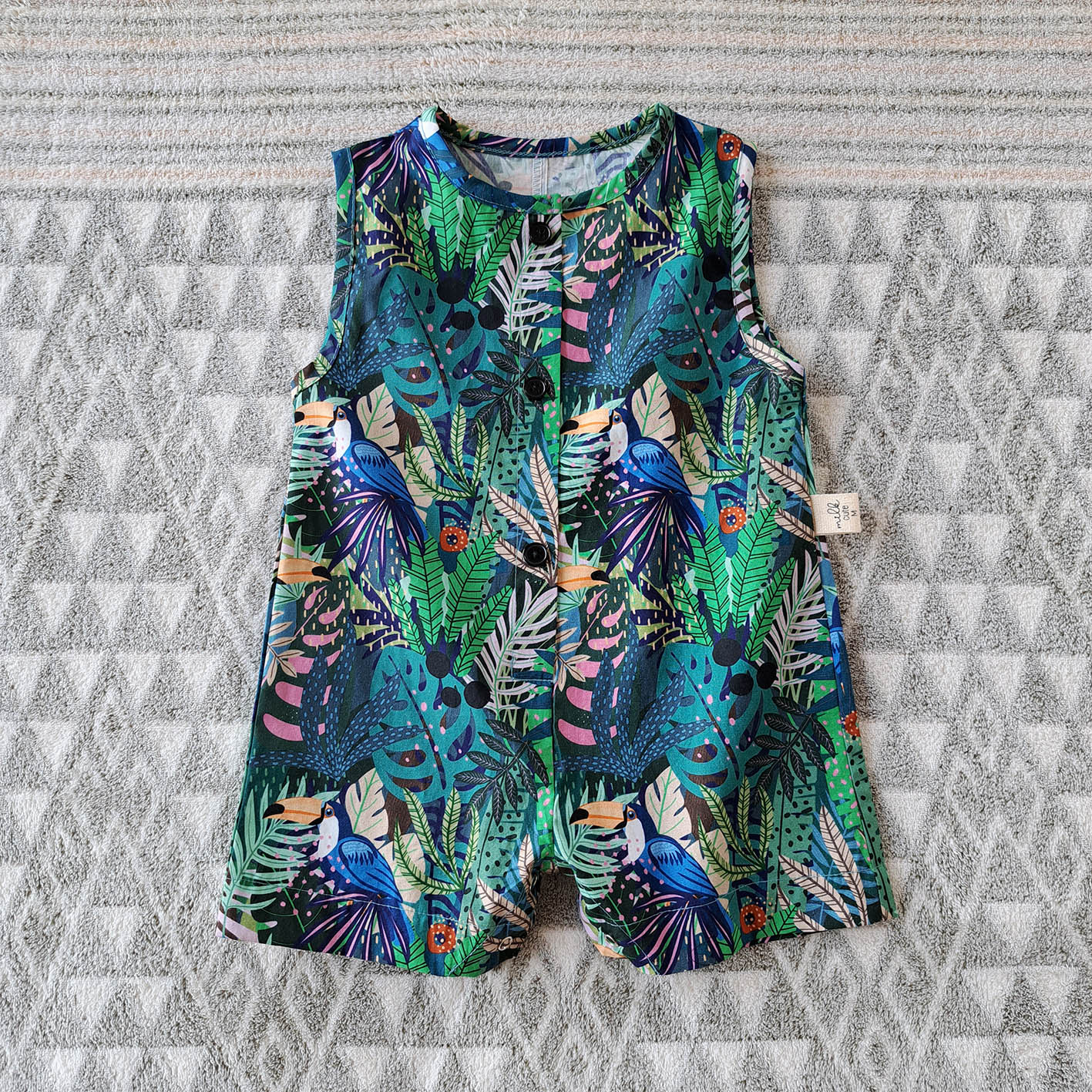 UNISEX ROMPER TROPICAL PARADISE 100% PRINTED COTTON*PRE-ORDER SHIP OUT 4-5 FEB