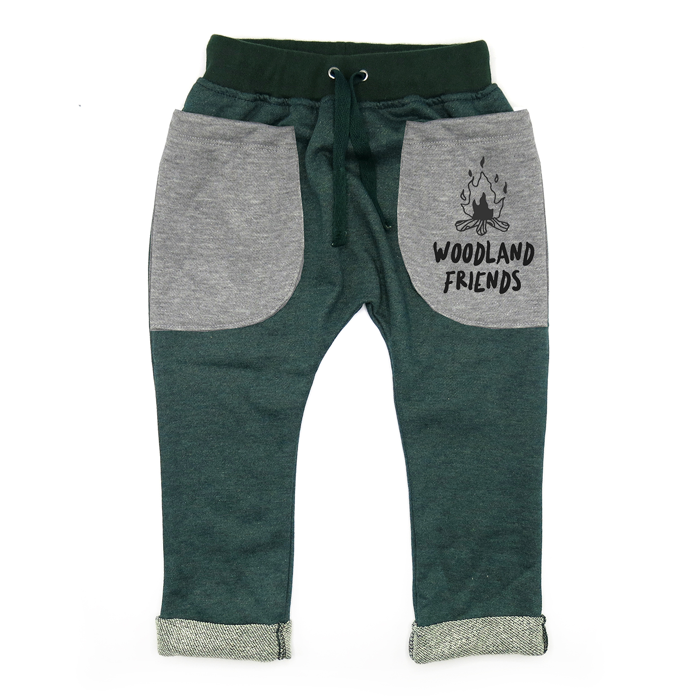 BABY&KIDS LP0506 [D] 0M.-7Y. WOODLAND FRIENDS ROLL UP SLOUCH PANTS