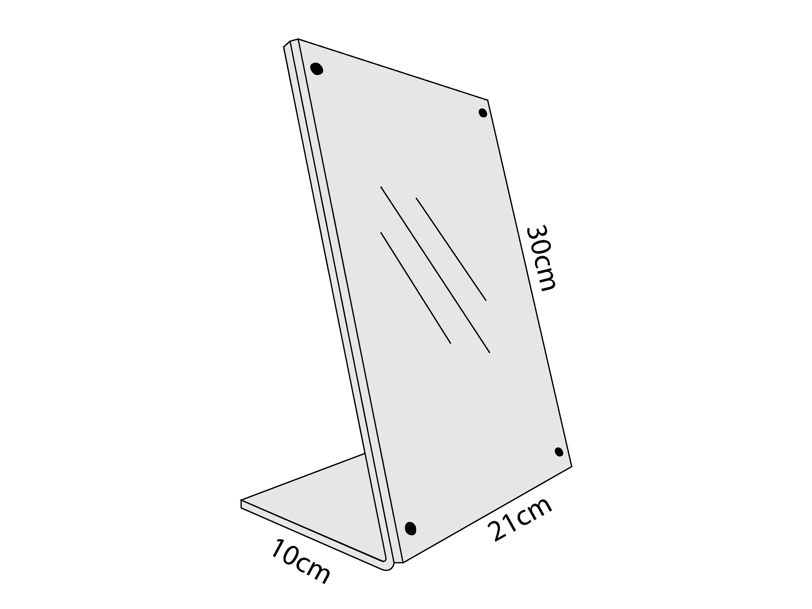 Acrylic L-Stand on Desktop with Magnetic  Size A4