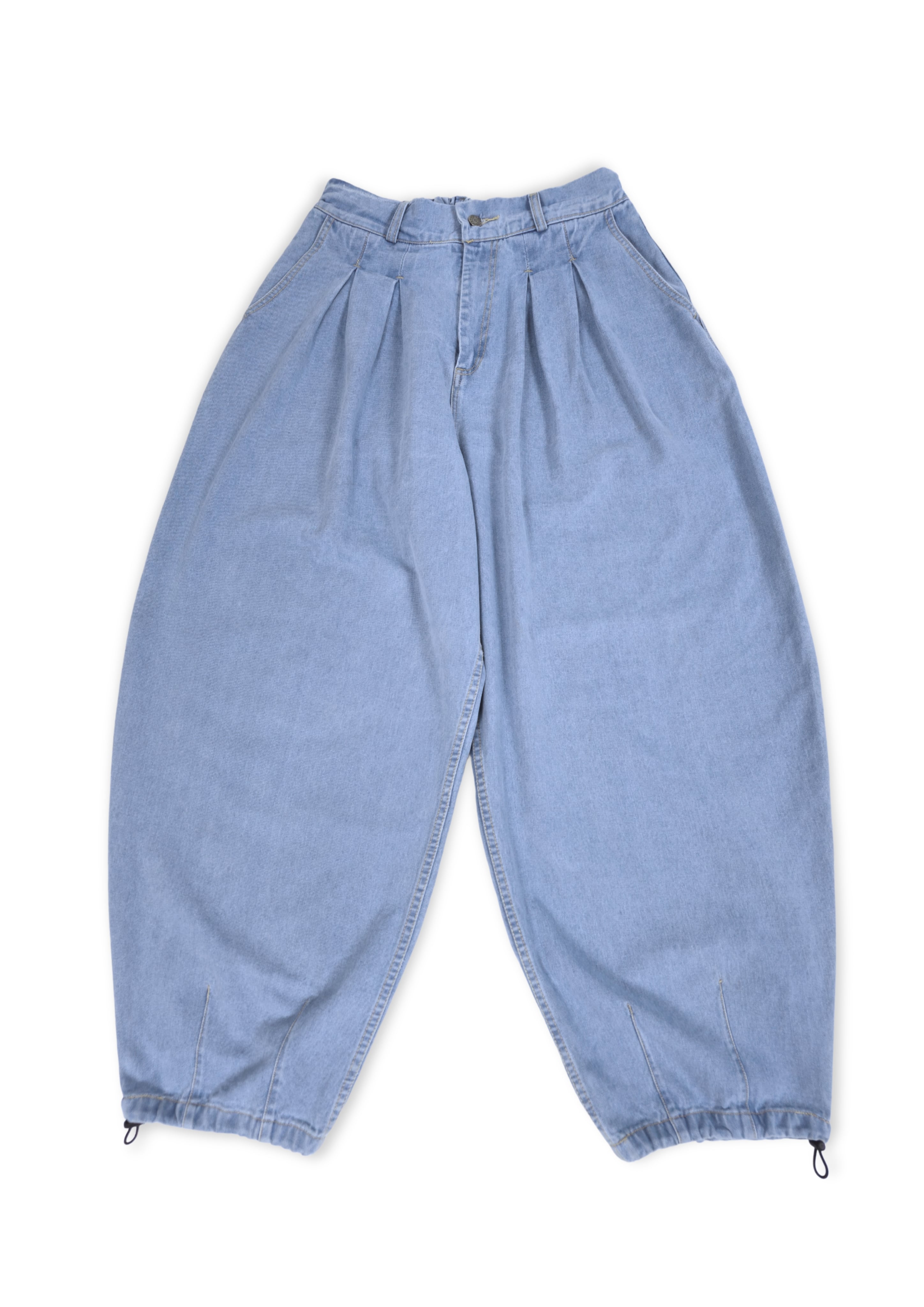 BAON】[unisex] Kuchimi Washing Wide Balloon Denim Pants WIDE