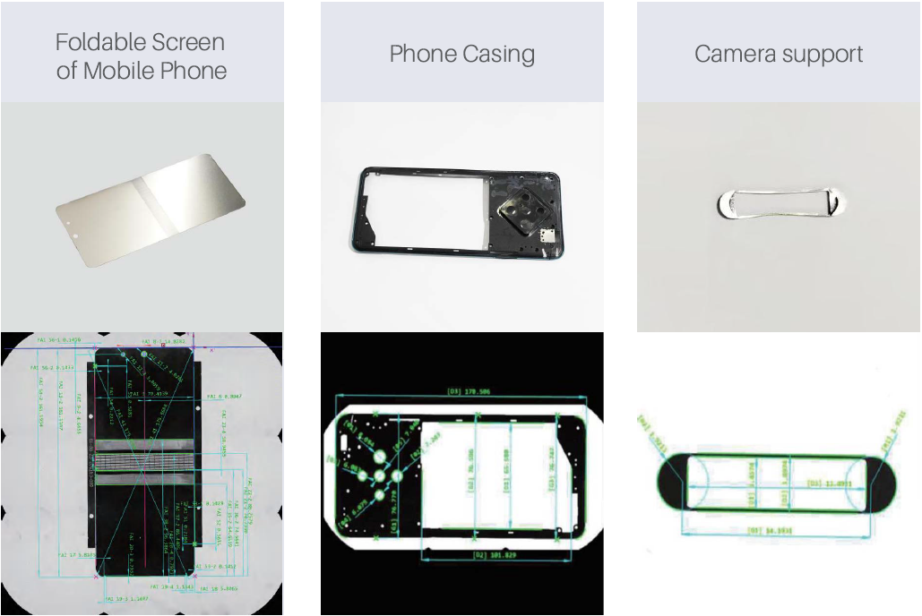 ตัวอย่างชิ้นงาน 1. หน้าจอโทรศัพท์แบบพับได้ 2.กรอบเคสโทรศัพท์ 3.ตัวจับกล้องถ่ายรูป