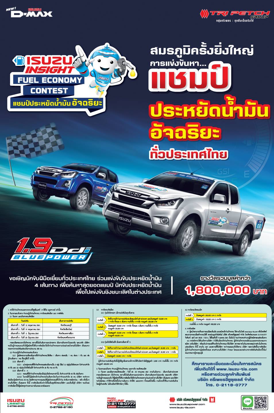 ขอเชิญนักขับฝีมือเยี่ยมทั่วประเทศไทยร่วม แข่งขันขับประหยัดน้ำมัน เพื่อค้นหาสุดยอด แชมป์นักขับประหยัดน้ำมันชิงรางวัลรวม มูลค่ากว่า 1,800,000 บาท