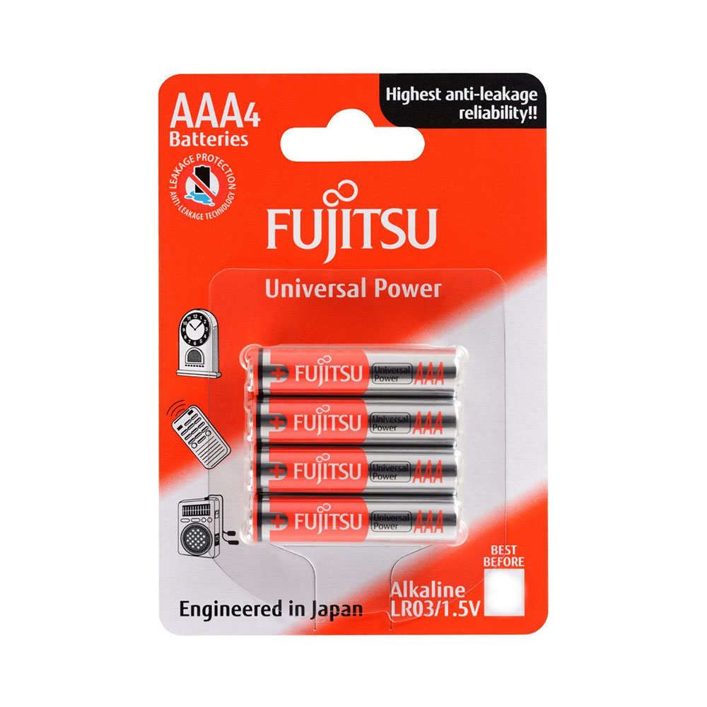 Fujitsu ถ่านอัลคาไลน์ Universal รุ่น LR3 Size AAA 1.5V แพ็ค 4