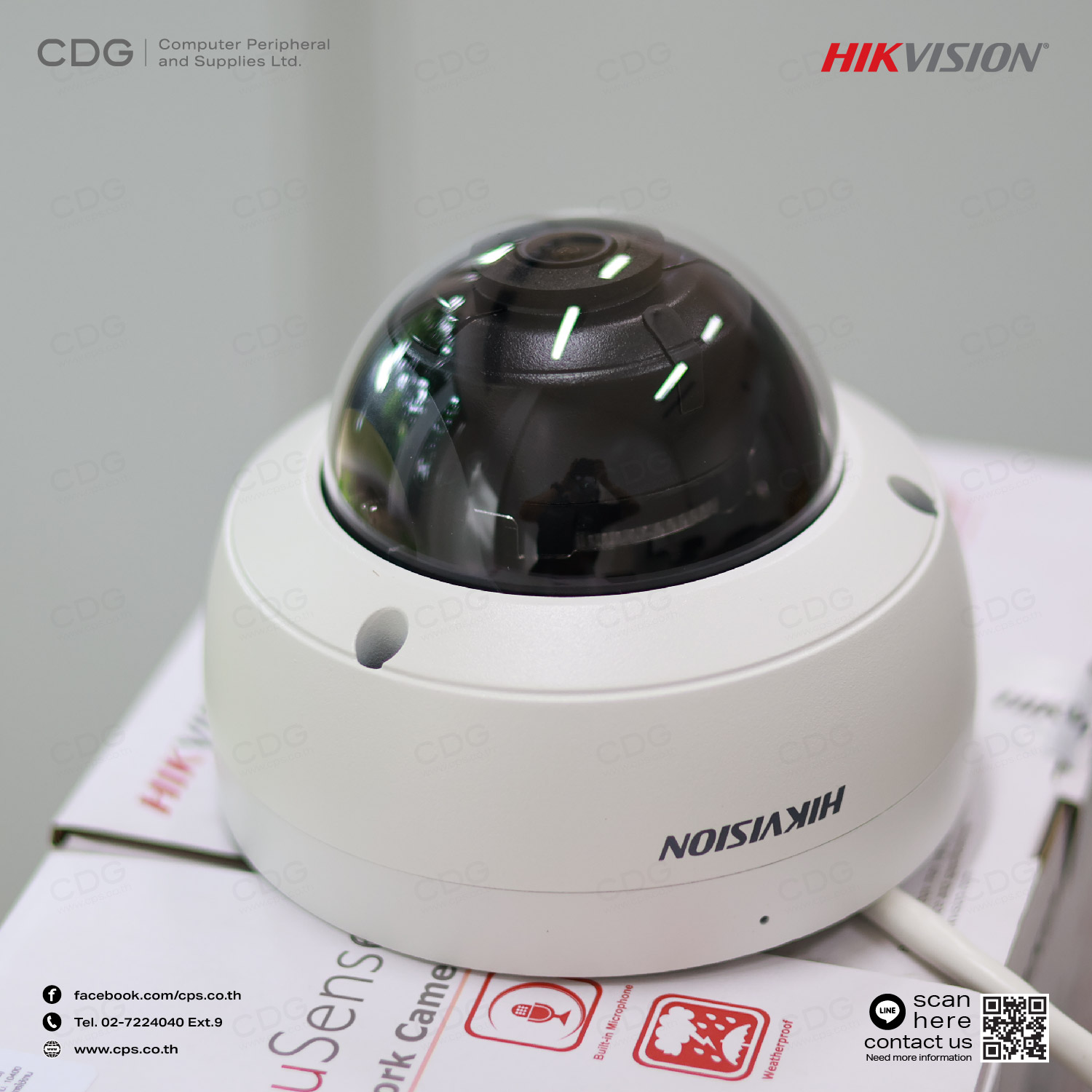 Hikvision Dome Camera Model DS-2CD2123G2-IU 2MP