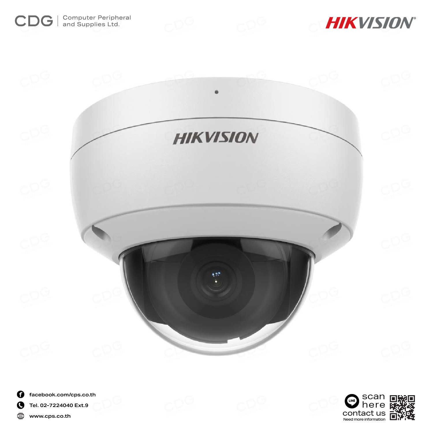 Hikvision Dome Camera Model DS-2CD2123G2-IU 2MP