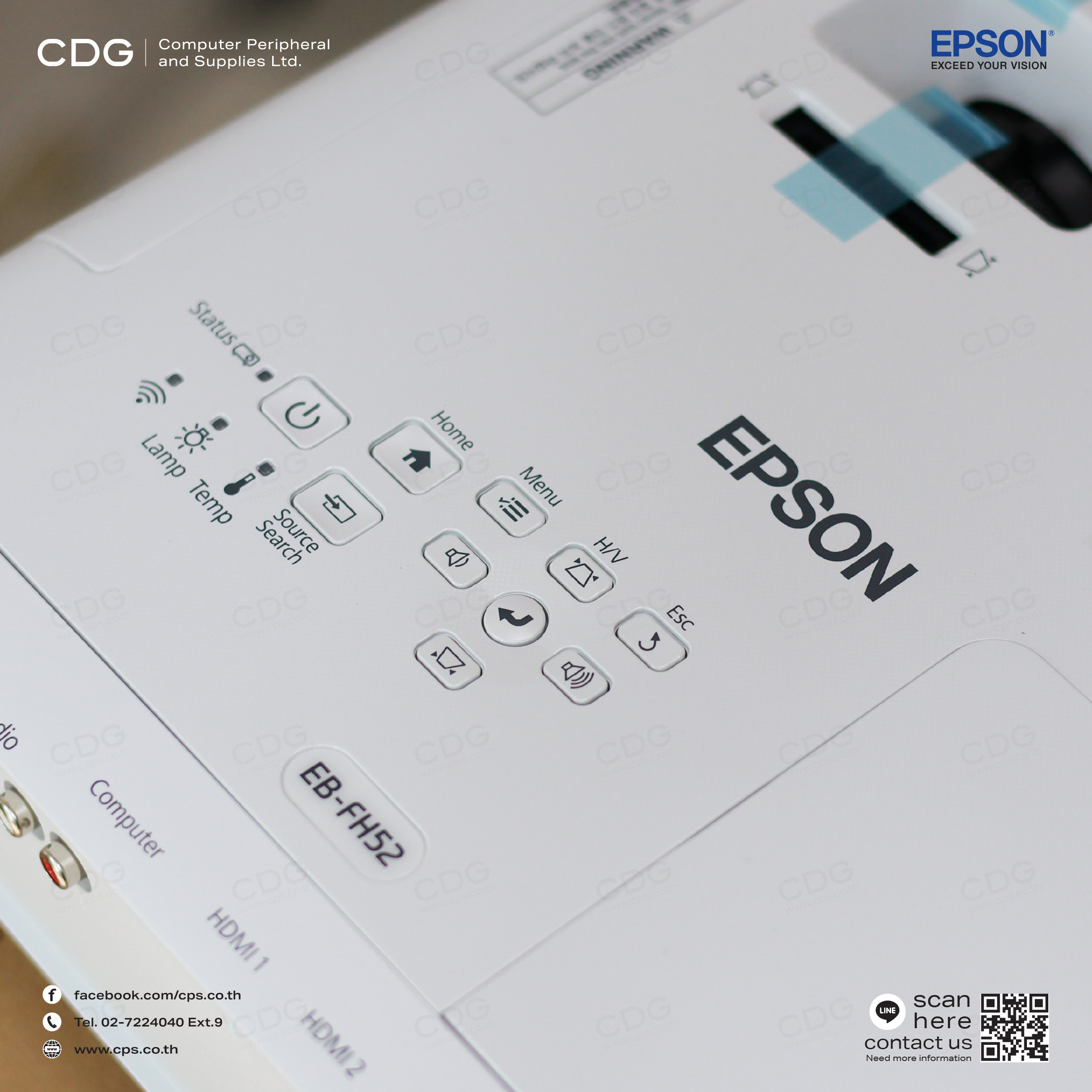 โปรเจคเตอร์ Epson EB-FH52 Full HD 3LCD Projector