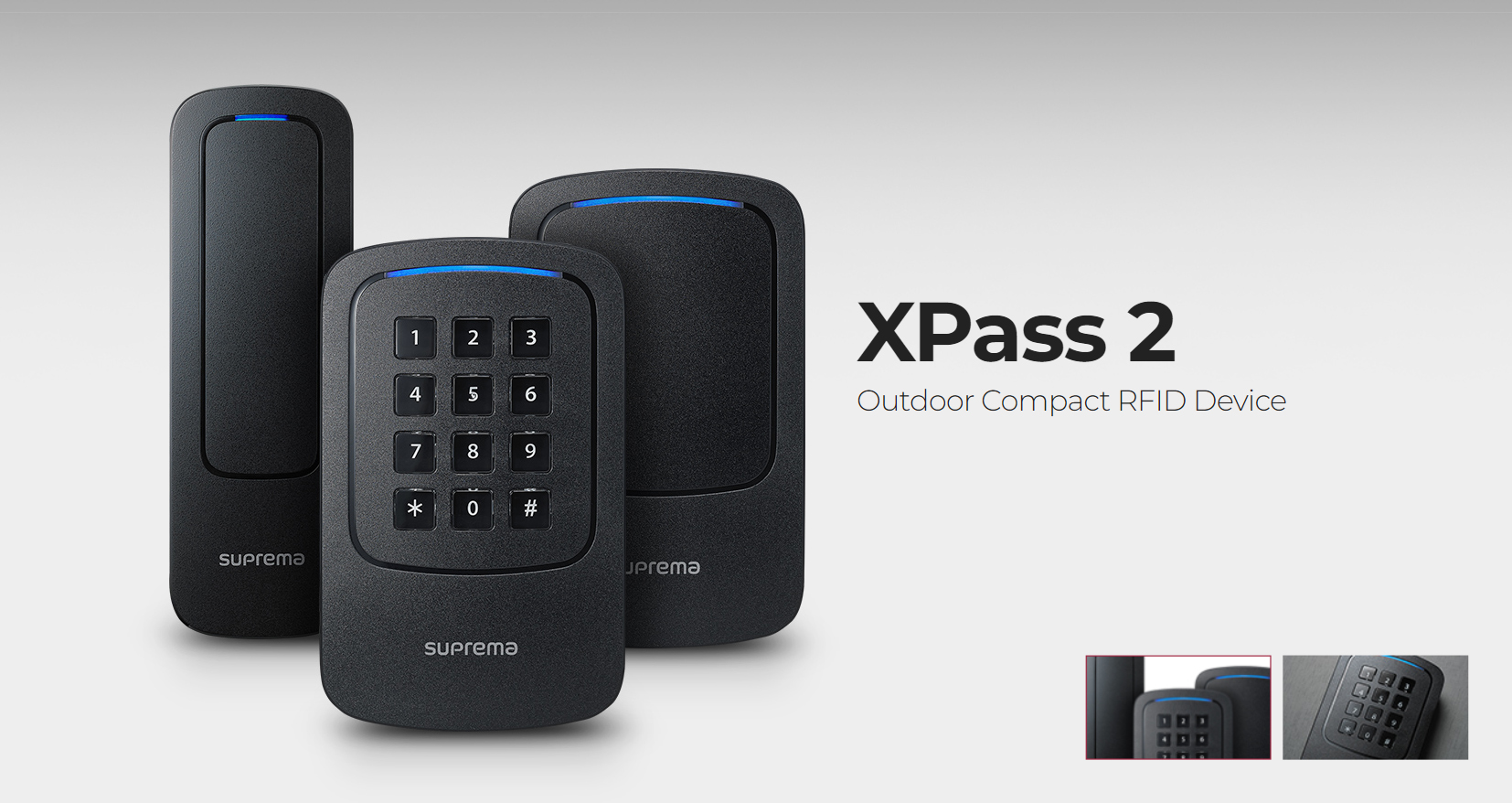 เครื่องอ่านบัตร Suprema XPass 2 Outdoor Compact RFID Reader