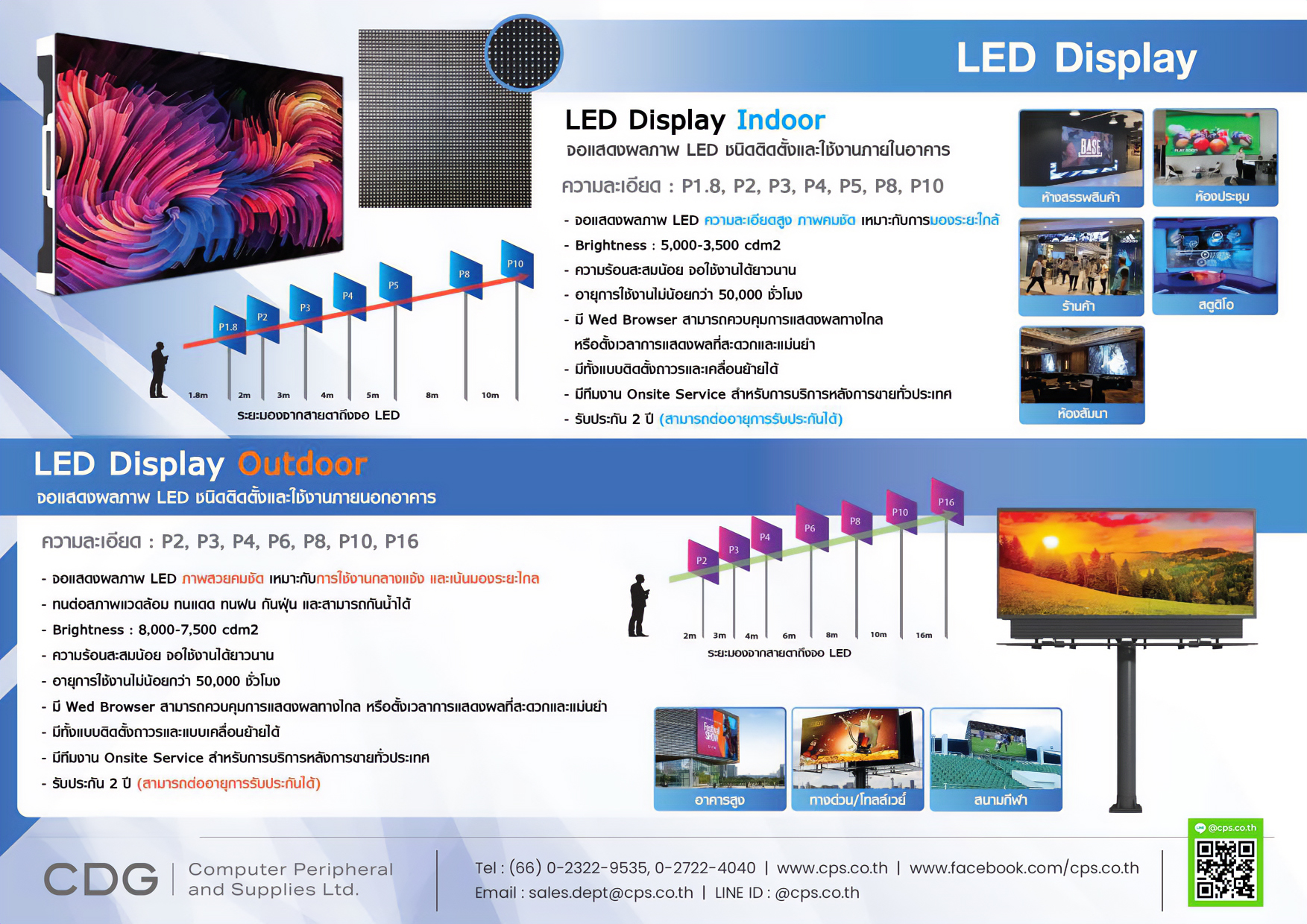 ป้ายโฆษณาดิจิตอล Digital Signage LED HL8000 (Video Wall)
