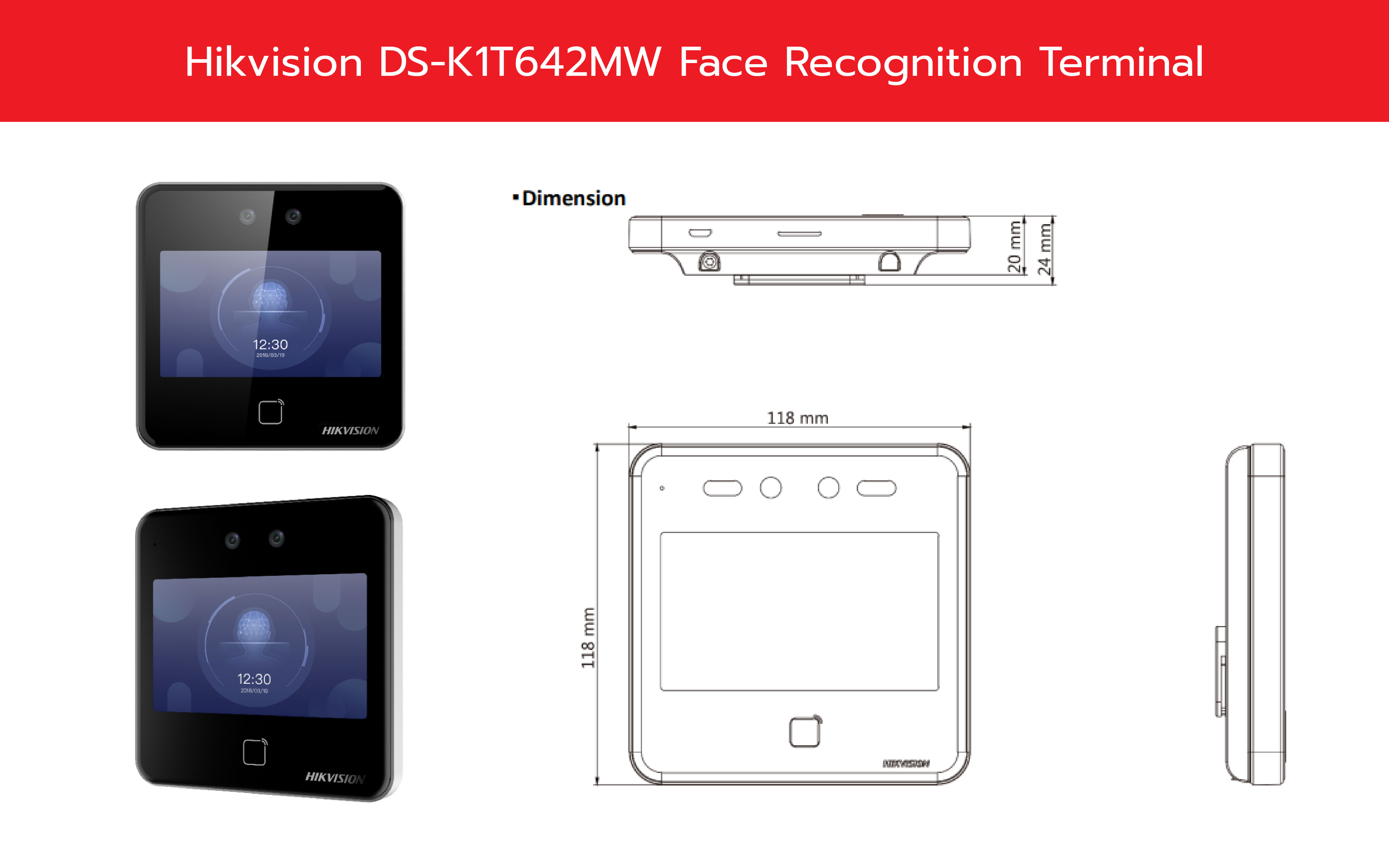 Hikvision DS-K1T642MW Face Recognition Terminal (Pro Series) - cps