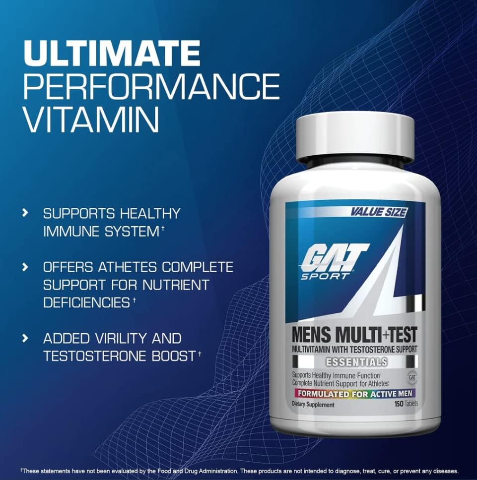 GAT Sport Men's Multi + Test, Premium Multivitamin 60 Tablets -  topfitprotein