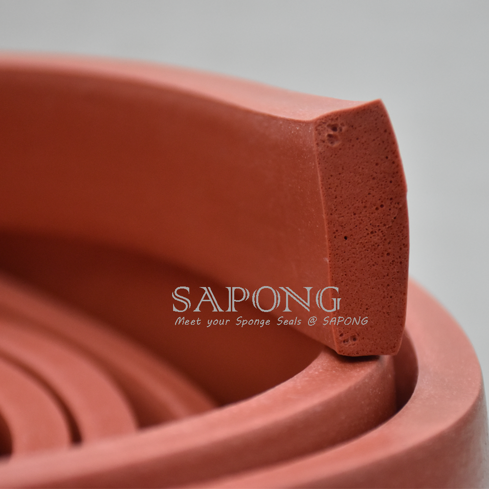 Red Silicone Rubber Sponge 15x50 mm - Ptistock