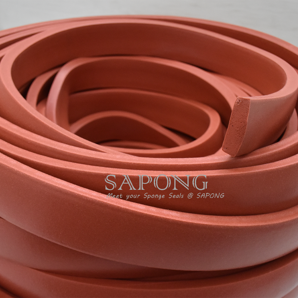Red Silicone Rubber Sponge 15x50 mm - Ptistock