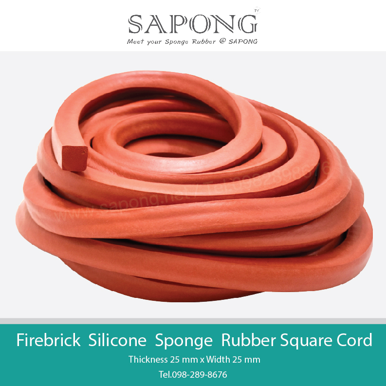 Firebrick Silicone Sponge Rubber 25 x 25 mm Tel 022577154 MB