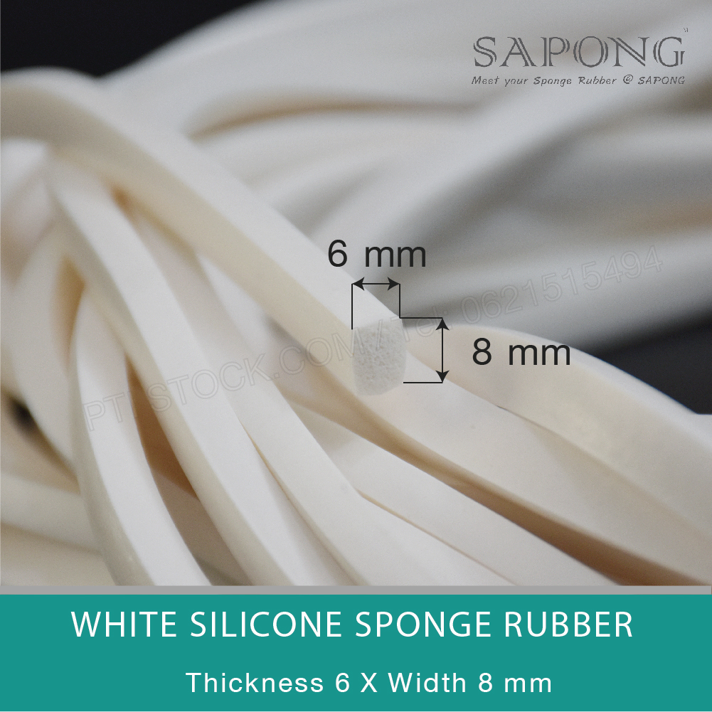 White silicone sponge rubber 6x8 mm Tel : 022577154 LINE@ @ptirubber