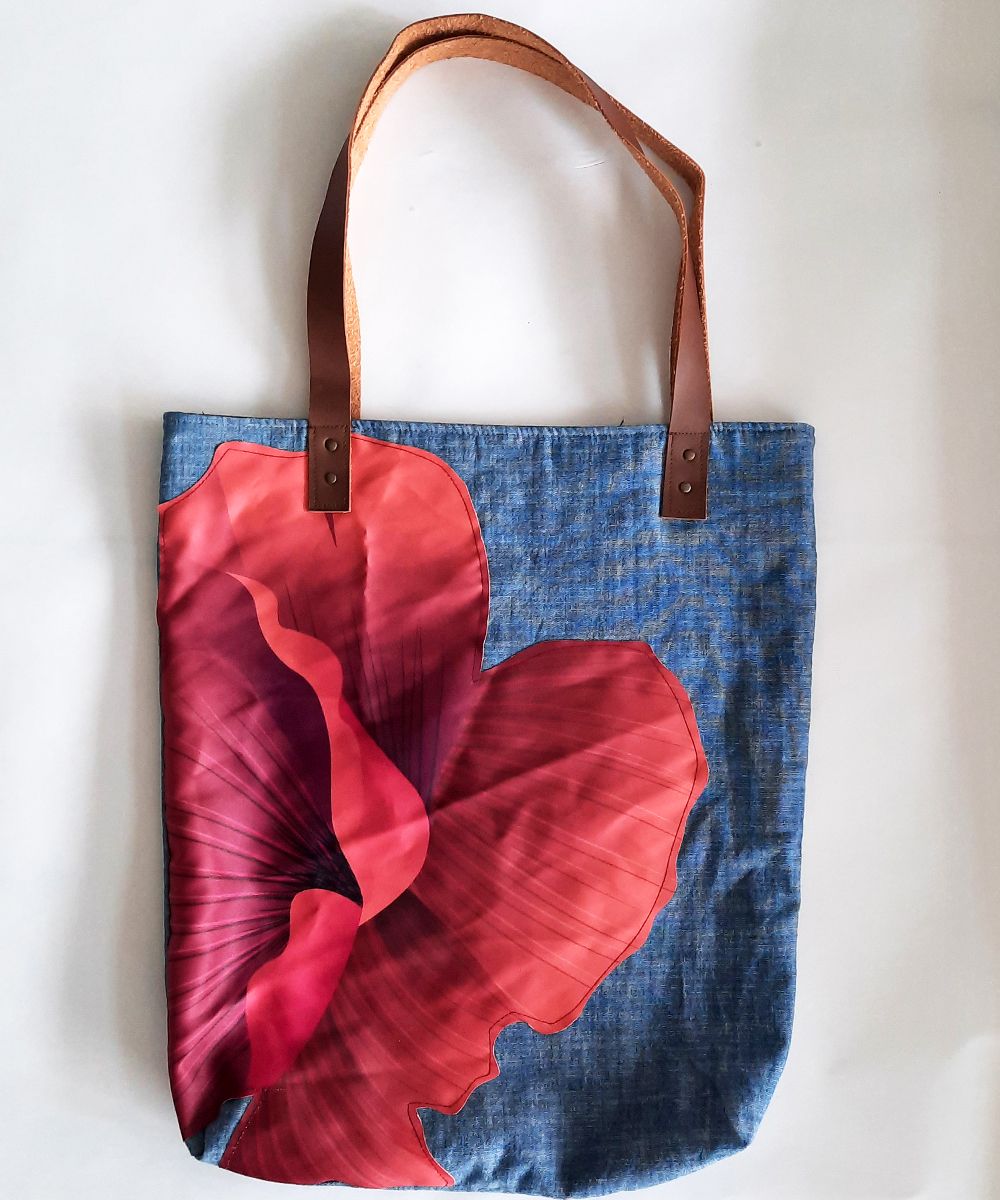Denim Tote Bag / Flower Bags / Tote Bags / Free Shipping