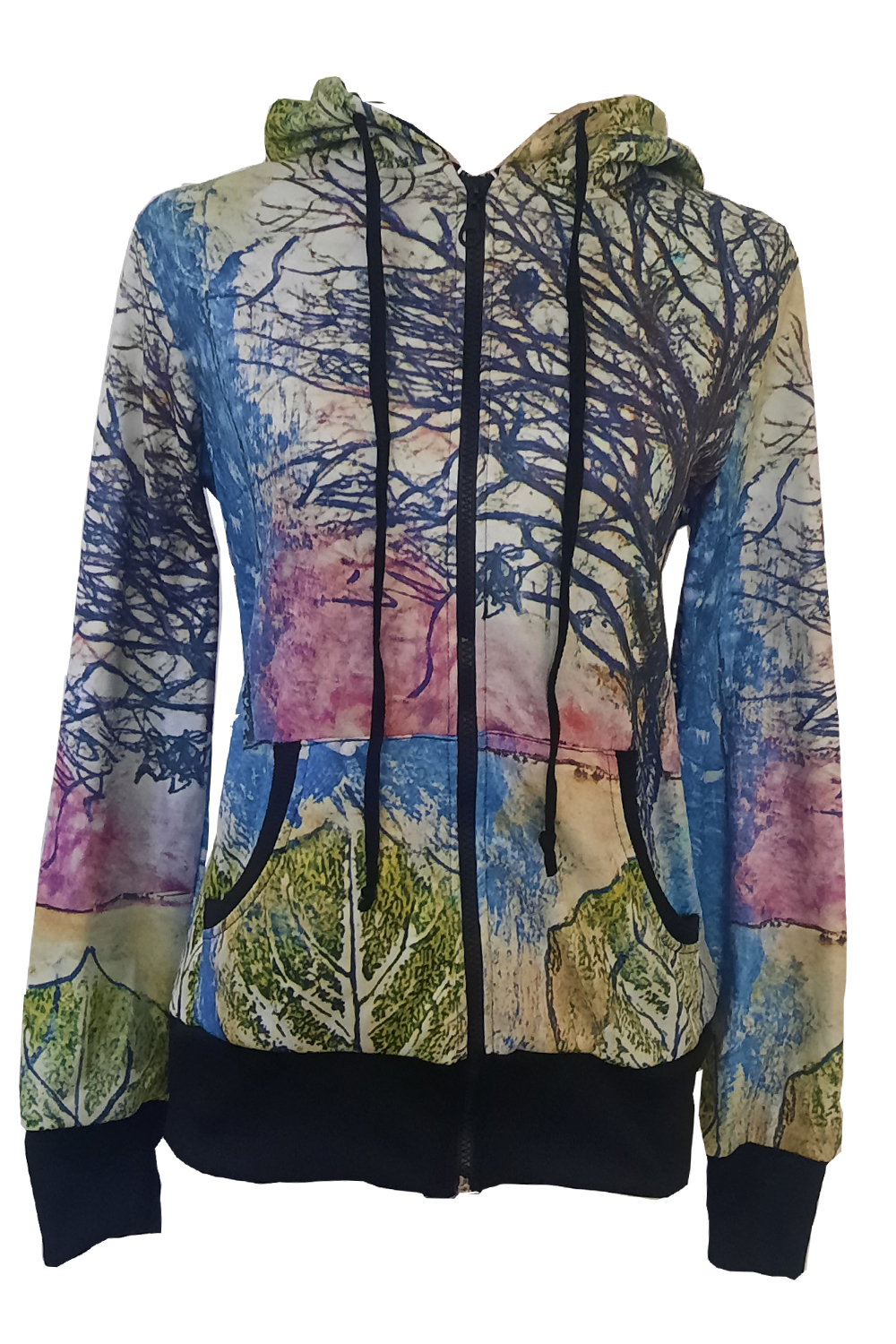 Shading Branches Women's Winter Jacket