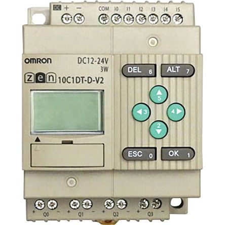ZEN-10C1DT-D-V2 , ออมรอน พีแอลซี  / ราคา Omron ZEN Logic Module, 10.8 → 28.8 V dc, 6 x Input, 4 x Output With Display