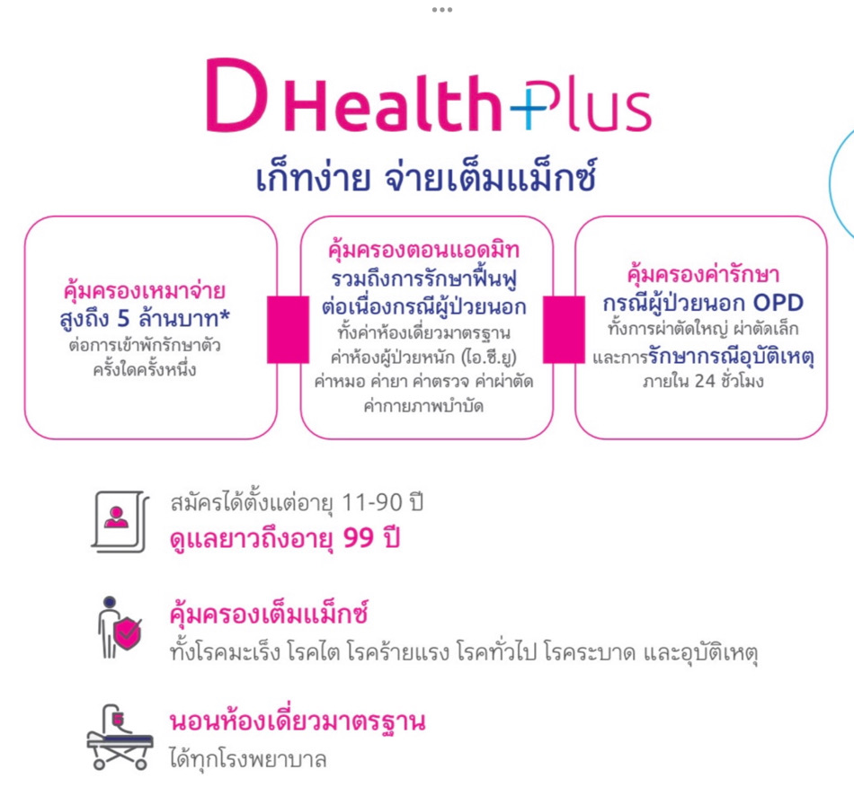 ประกัน ดี เฮลท์ พลัส ประกัน ดี เฮลท์ พลัส