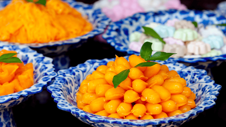 Traditional Khan Mak offerings for a Thai engagement ceremony