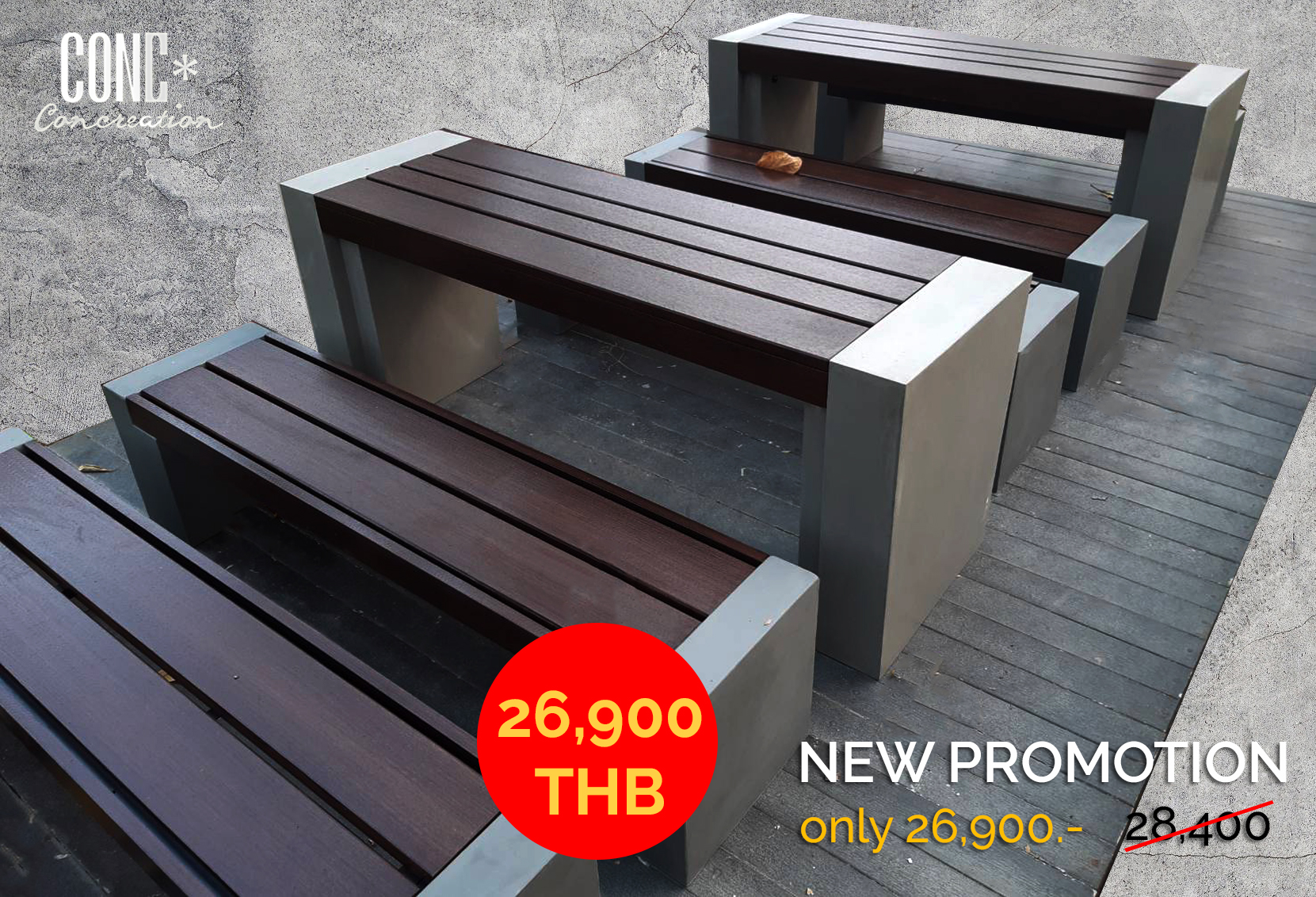 ชุดโต๊ะยาว ไฟเบอร์