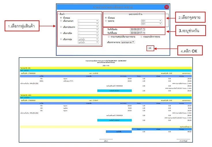 Report Online รายงานรายละเอียดการขาย