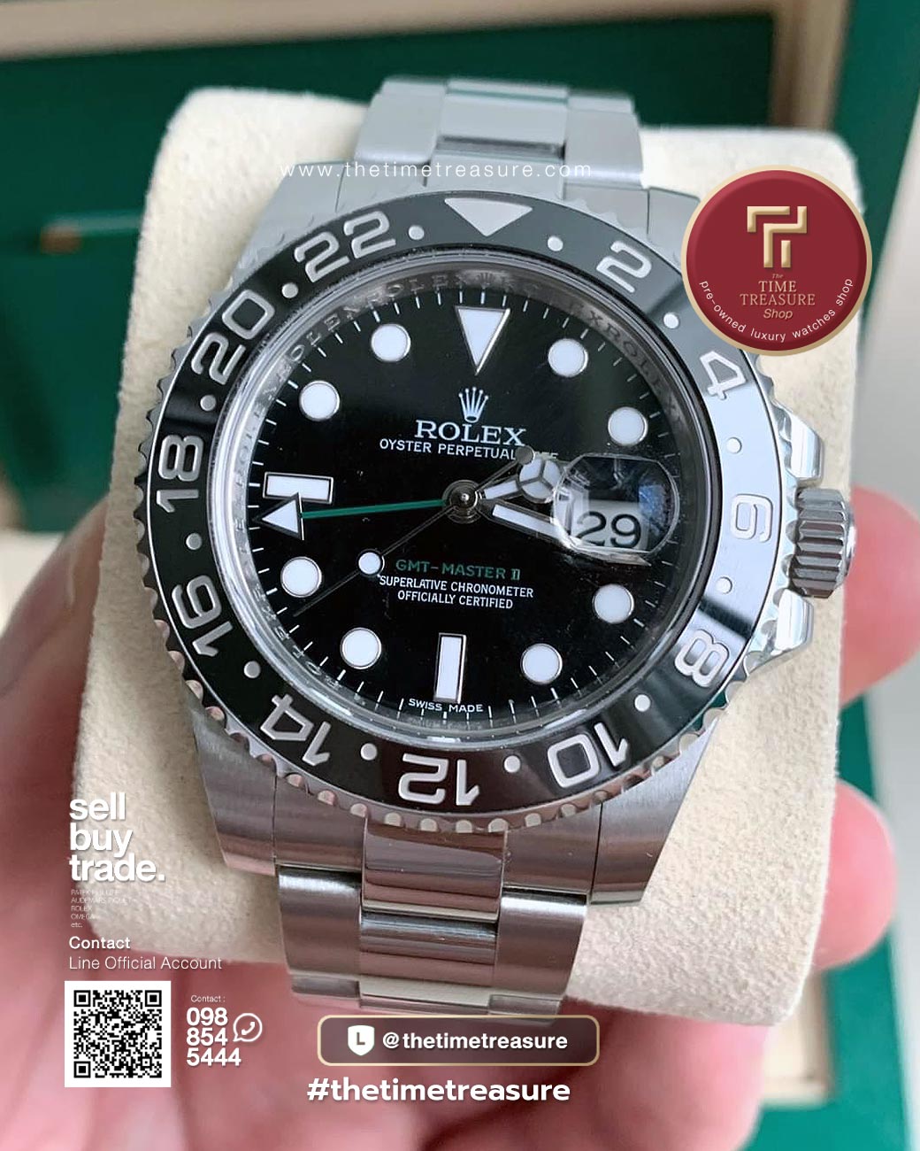 Gmt master ii green hand online