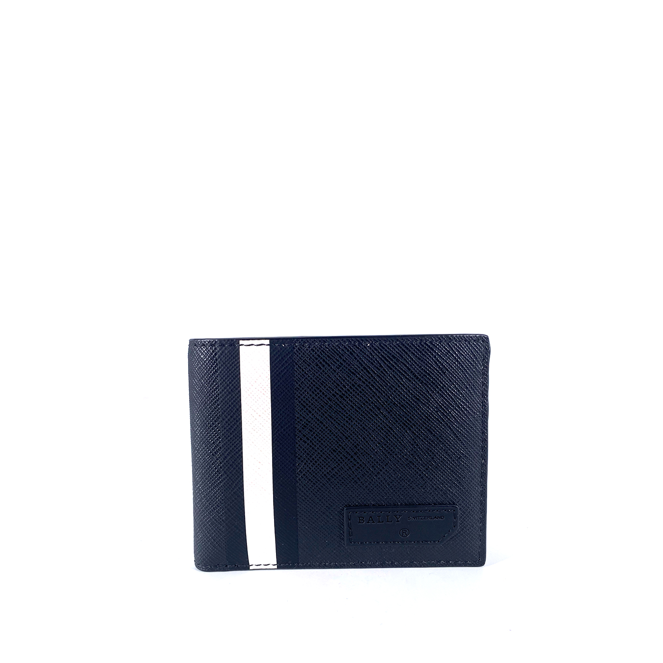 Bally Bevye Bi-Fold Wallet Black White Stripe