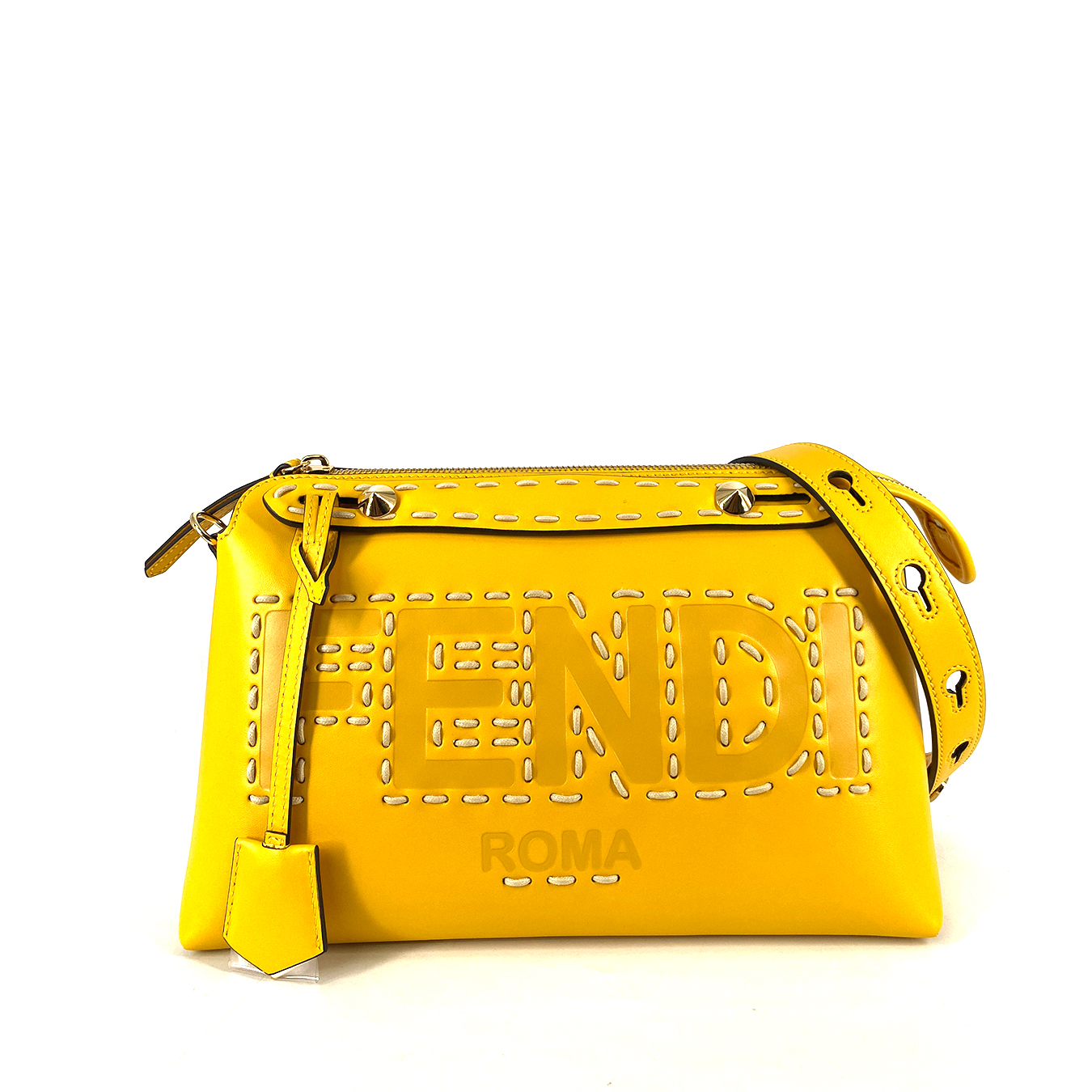 Fendi By The Way Medium Leather With Logo FENDI In Yellow