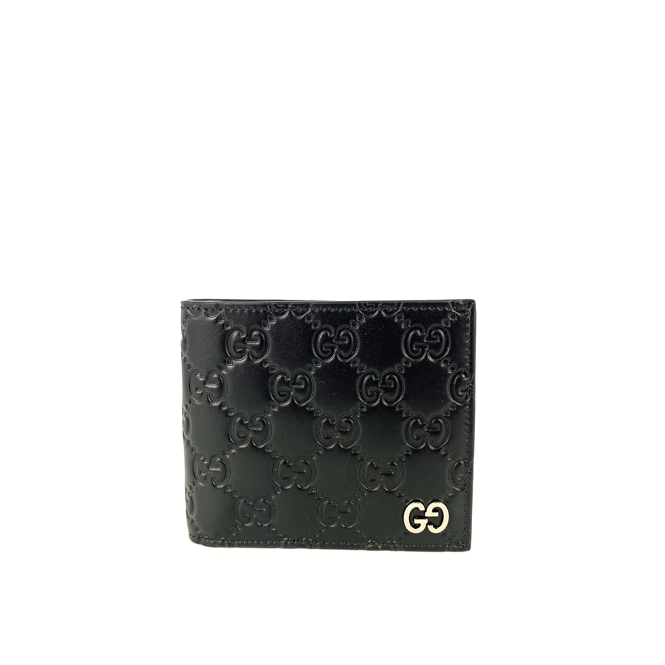 Gucci Gussissima Bi Fold Men's Wallet GG Signature Black