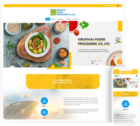 ออกแบบเว็บไซต์ธุรกิจอาหาร Kruathai Foods