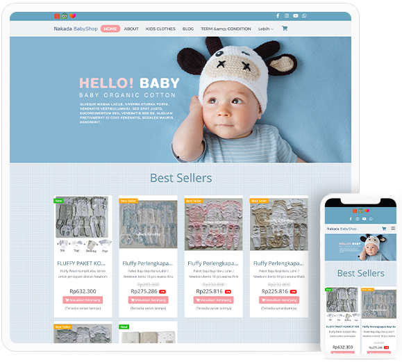 Website toko online baju dan aksesoris baby