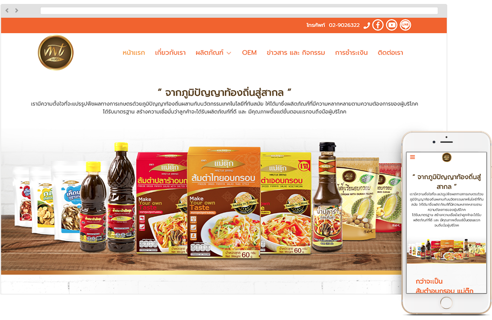 รับทำเว็บไซต์ธุรกิจอาหาร Maetuk