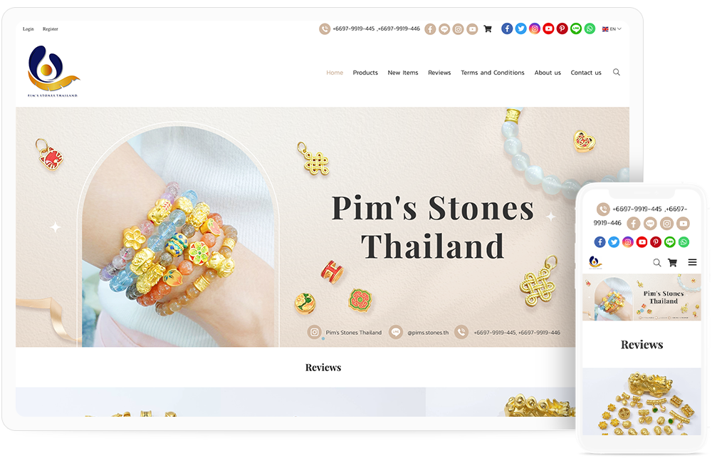 ทำเว็บไซต์วัตถุมงคลเสริมดวง pimsstonesthailand.com