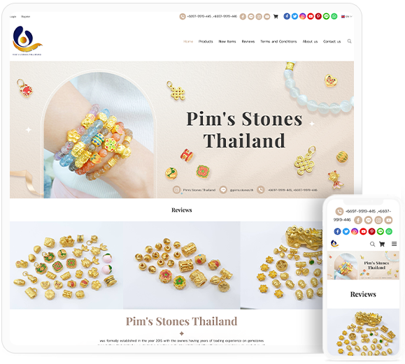 ทำเว็บไซต์วัตถุมงคลเสริมดวง pimsstonesthailand.com