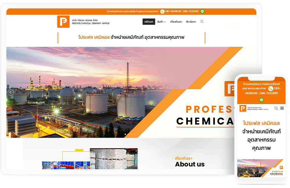 ทำเว็บไซต์จำหน่ายเคมีภัณฑ์ profess-chemical