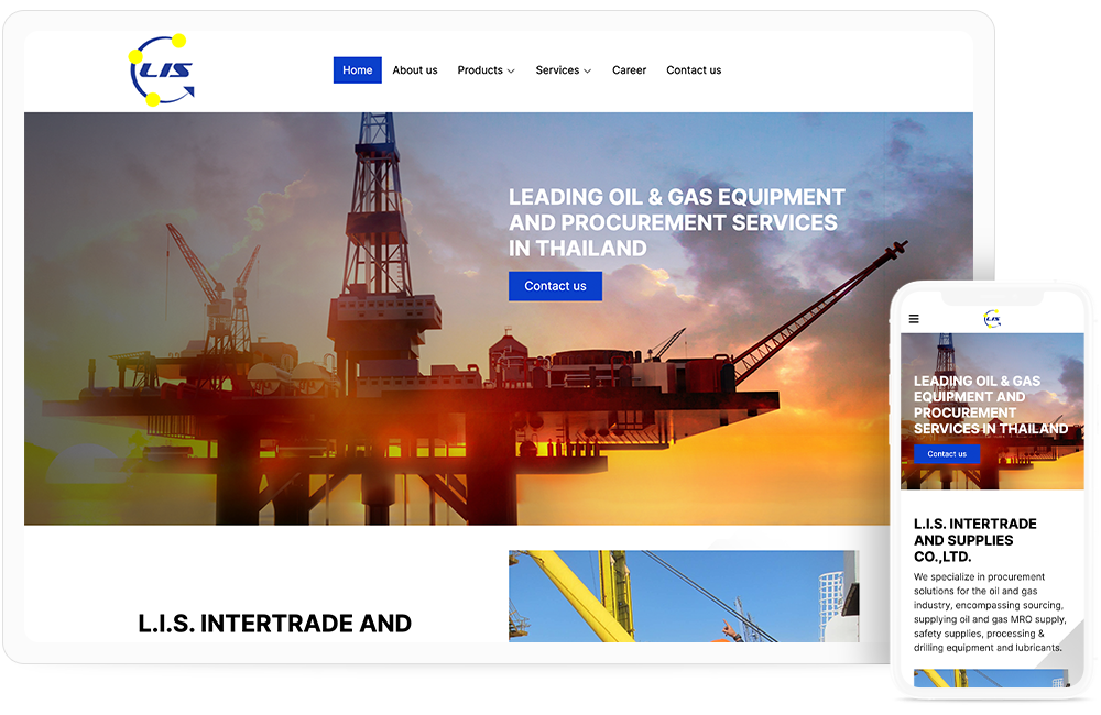 ทำเว็บไซต์ จัดหาสินค้าและอุปกรณ์สำหรับอุตสาหกรรมปิโตรเลียม