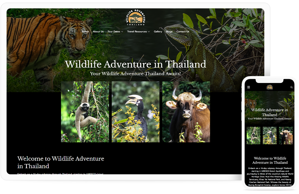 ทำเว็บไซต์ทัวร์ท่องเที่ยวชมสัตว์ป่า