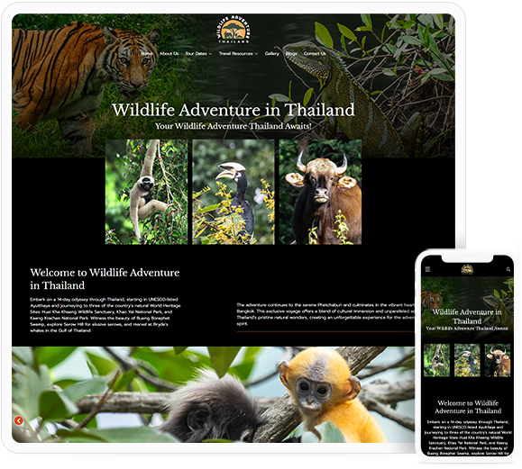 ทำเว็บไซต์ทัวร์ท่องเที่ยวชมสัตว์ป่า
