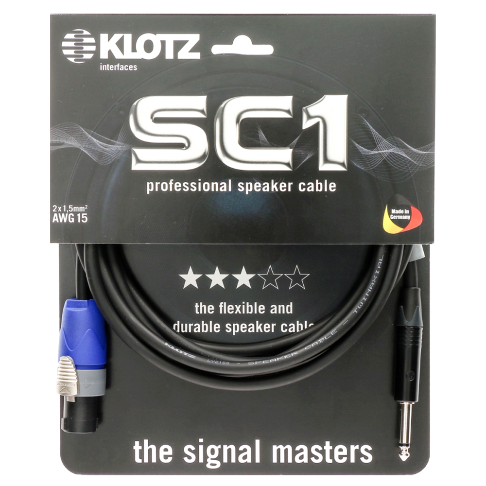 Klotz Cable SC1SP speaker cable 2 x 1,5 mm² with speakON F and