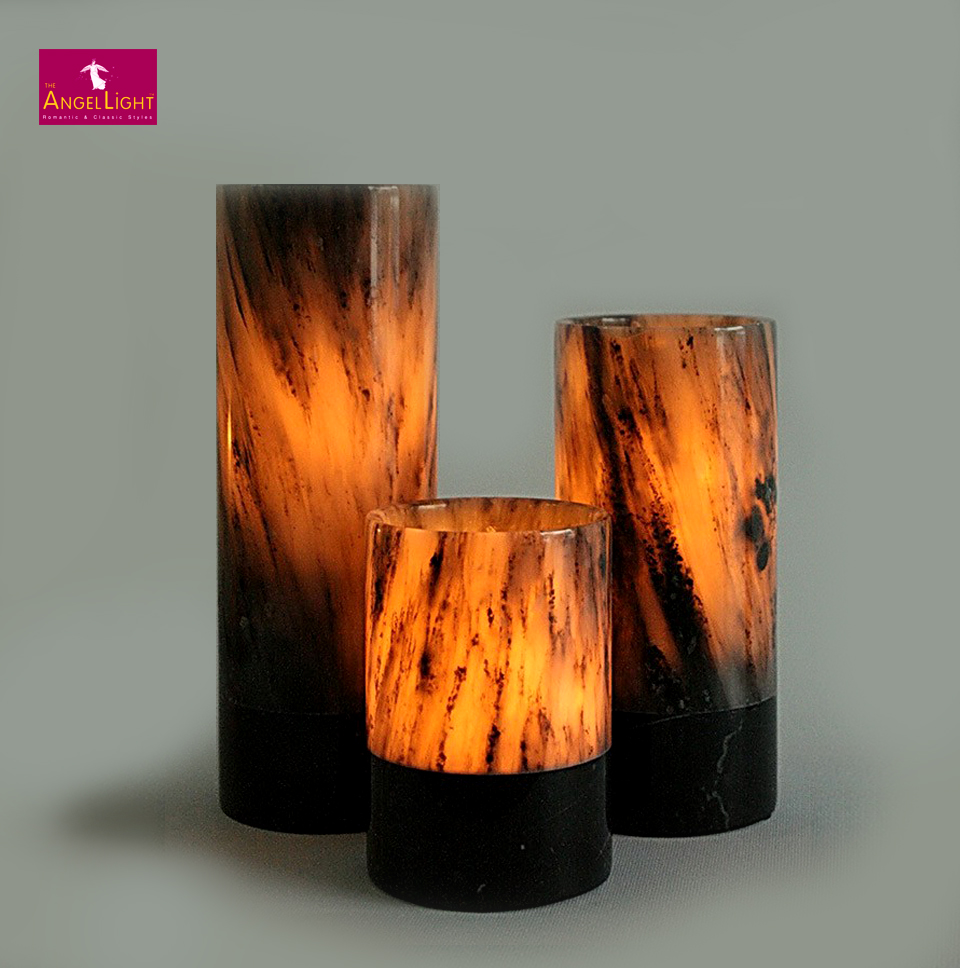 Angel Stone - Cylinder Lamp Black
