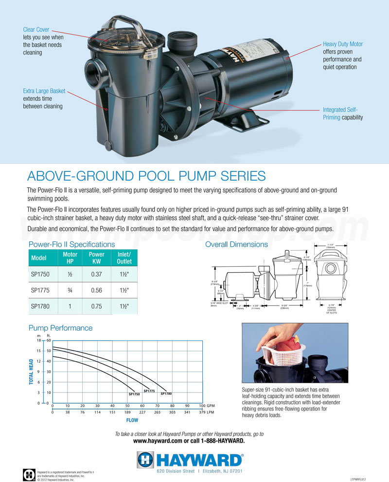 hayward power flo 1.5 hp