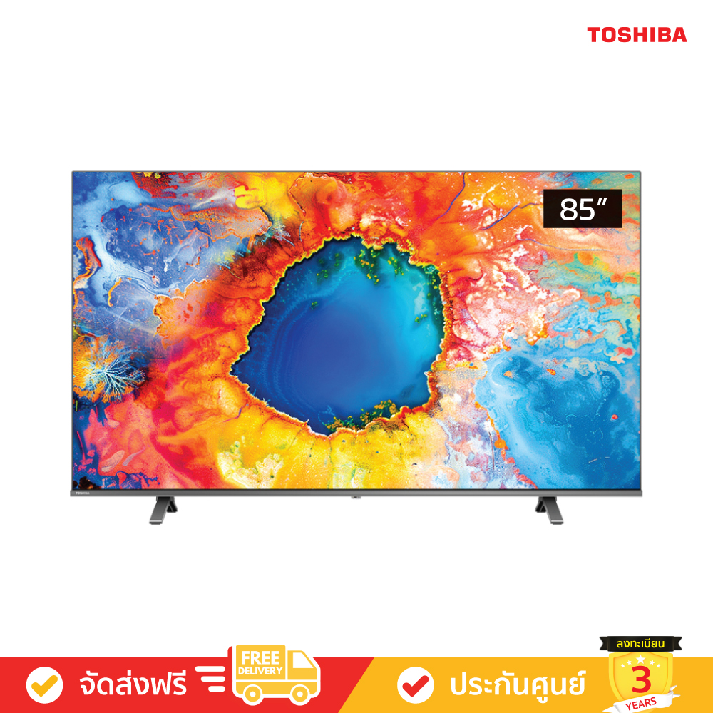 toshiba 4k uhd qled google tv ขนาด 85 นิ้ว รุ่น m450np ปี 2024 ราคาถูก ส่งฟรี
