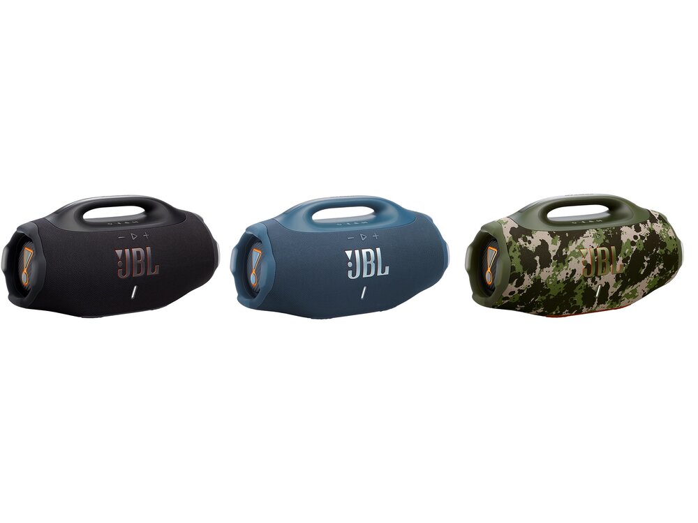 JBL Boombox 4 มีทั้งหมด 3 สี Black , Blue และ Camouflage 