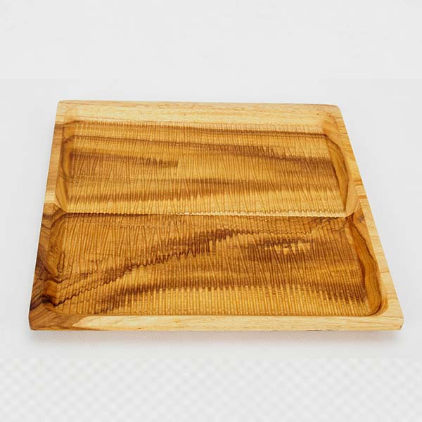 Carved wooden plate 14.5x30x3 cm.