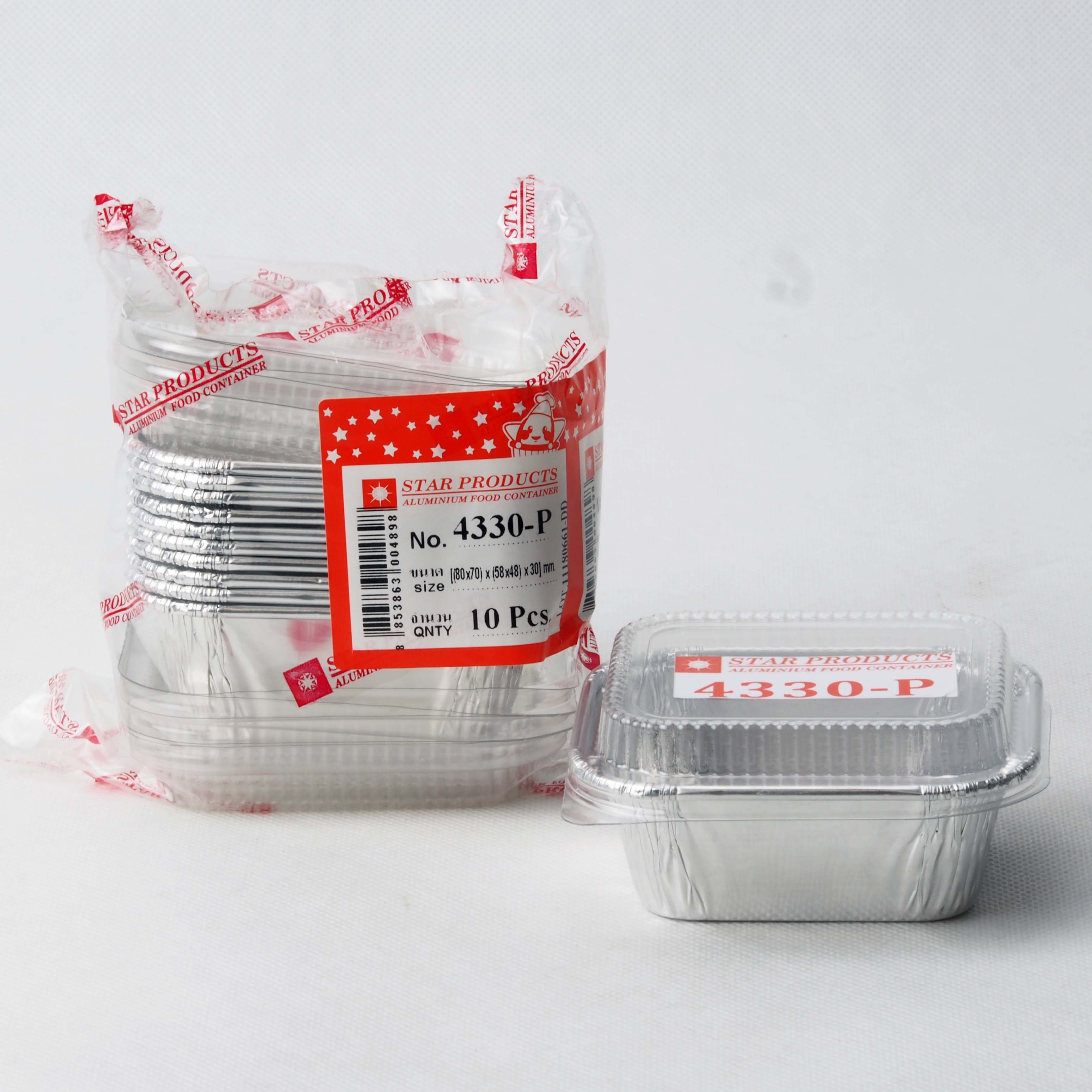 Square foil cup with lid 119 ml.