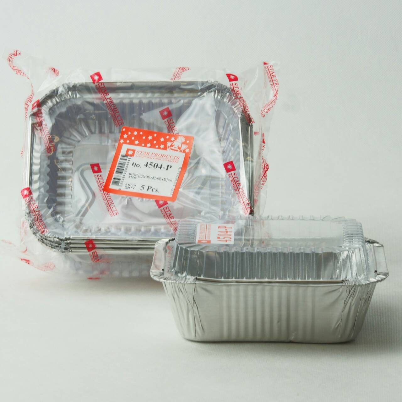 Square foil cup with lid 440 ml.