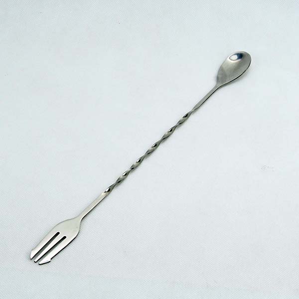 Bar spoon and fork. S/S 30 cm.