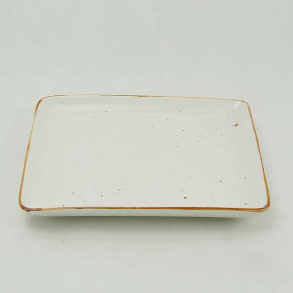 Rustic White Square Plate  21.5 cm.